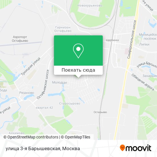 Карта улица 3-я Барышевская