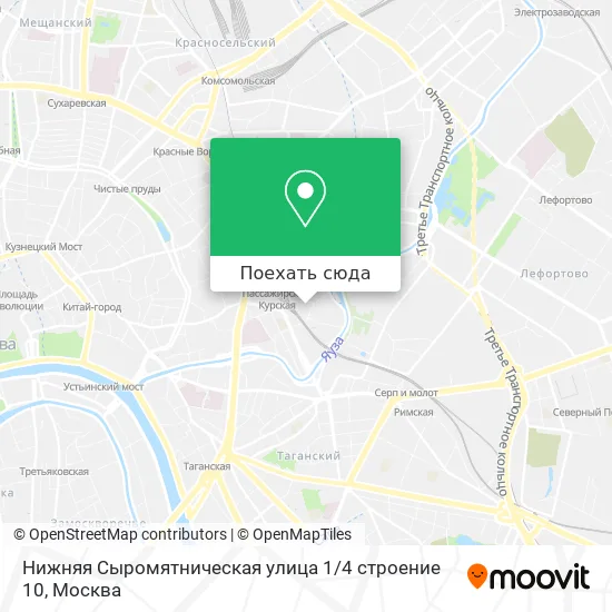 Карта Нижняя Сыромятническая улица 1 / 4 строение 10