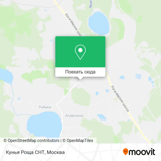 Карта Кунья Роща СНТ