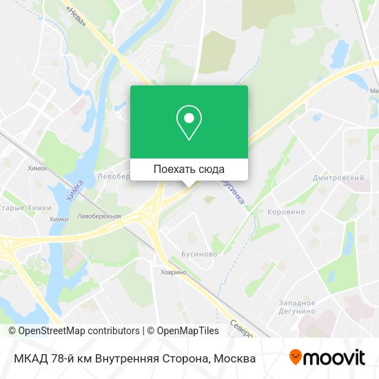 Карта МКАД 78-й км Внутренняя Сторона