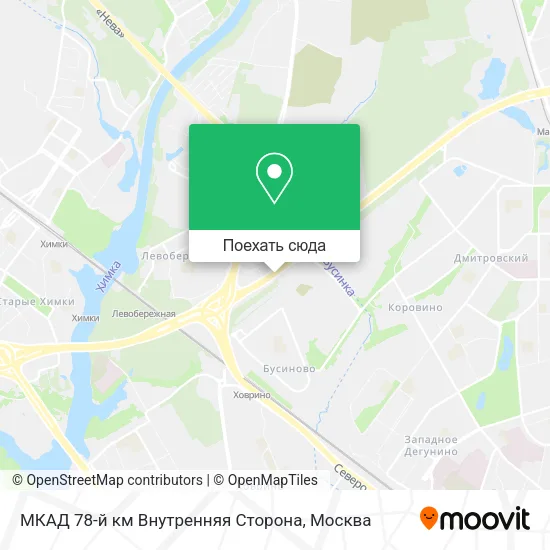 Карта МКАД 78-й км Внутренняя Сторона