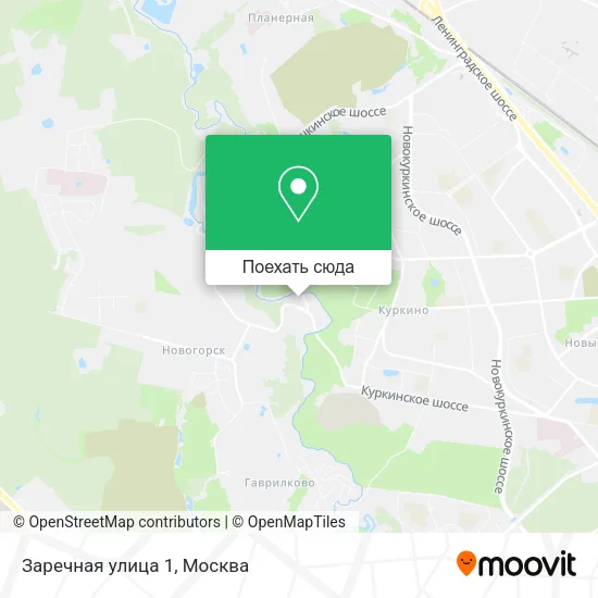 Карта Заречная улица 1