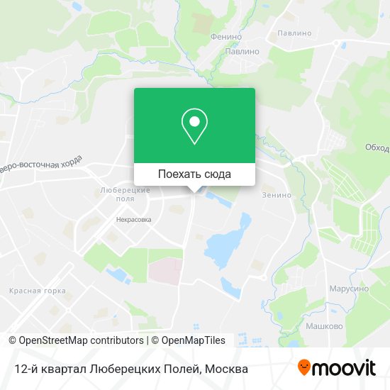 Карта 12-й квартал Люберецких Полей