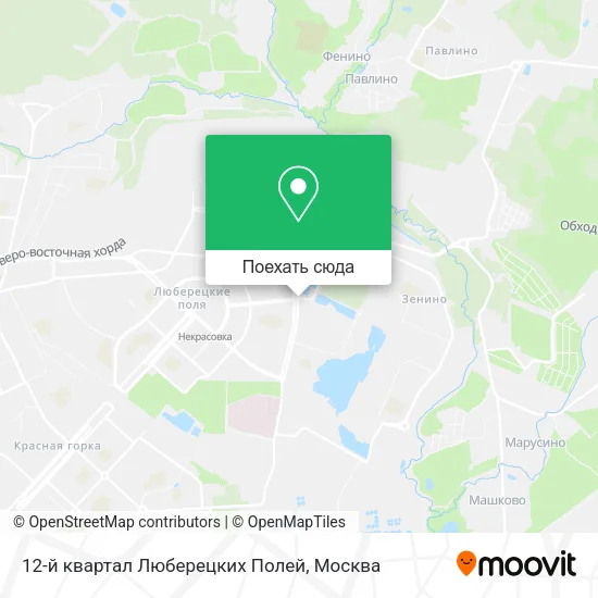 Карта 12-й квартал Люберецких Полей