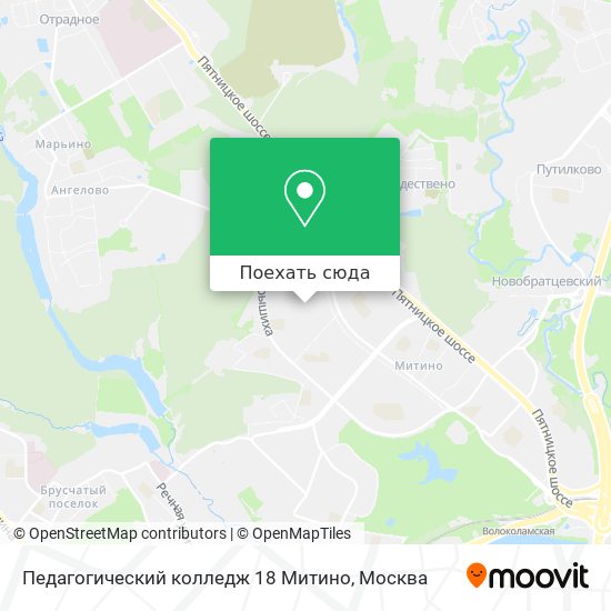 Карта Педагогический колледж 18 Митино