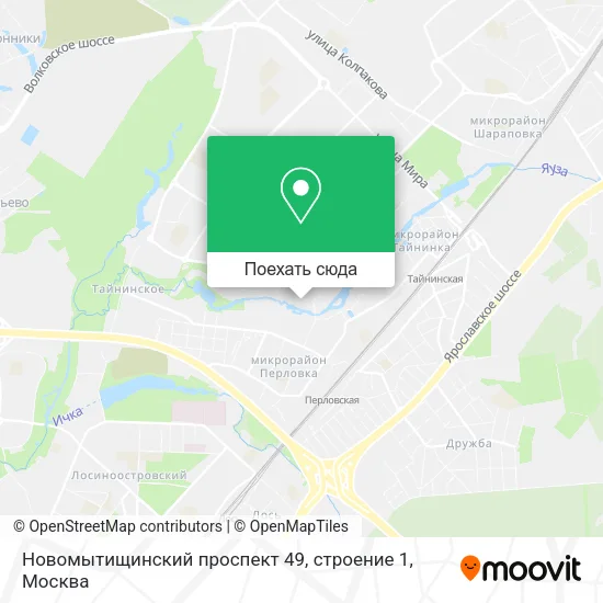 Карта Новомытищинский проспект 49, строение 1