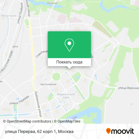 Карта улица Перерва, 62 корп 1