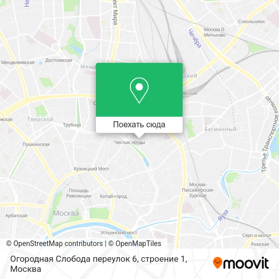 Карта Огородная Слобода переулок 6, строение 1