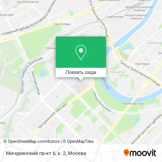Карта Мичуринский пр-кт 6, к. 2