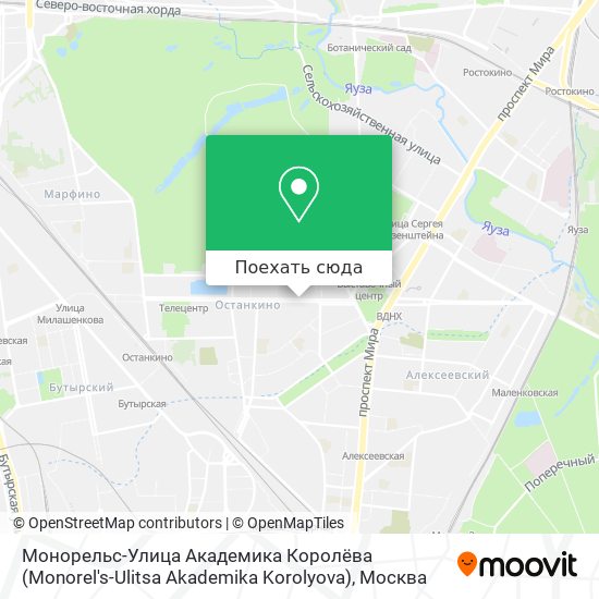 Карта Монорельс-Улица Академика Королёва (Monorel's-Ulitsa Akademika Korolyova)