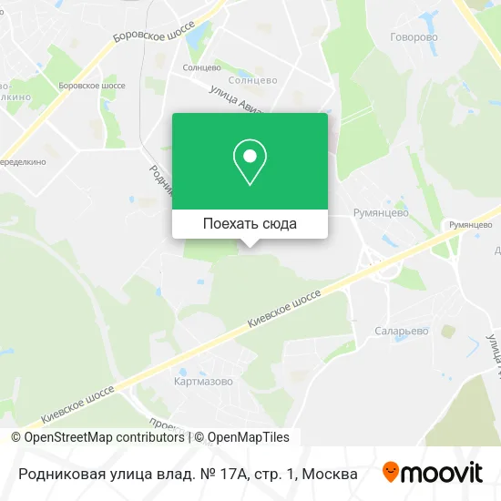 Карта Родниковая улица влад. № 17А, стр. 1