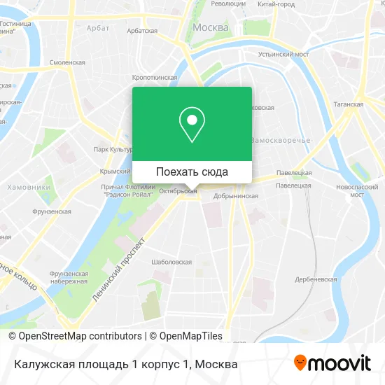 Карта Калужская площадь 1 корпус 1