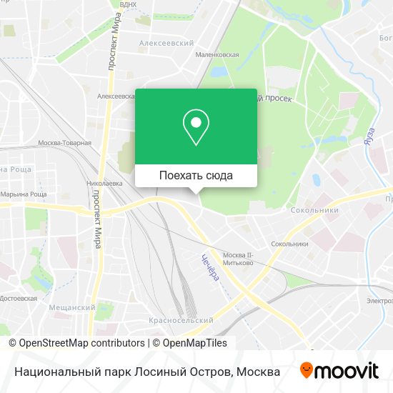 Карта Национальный парк Лосиный Остров