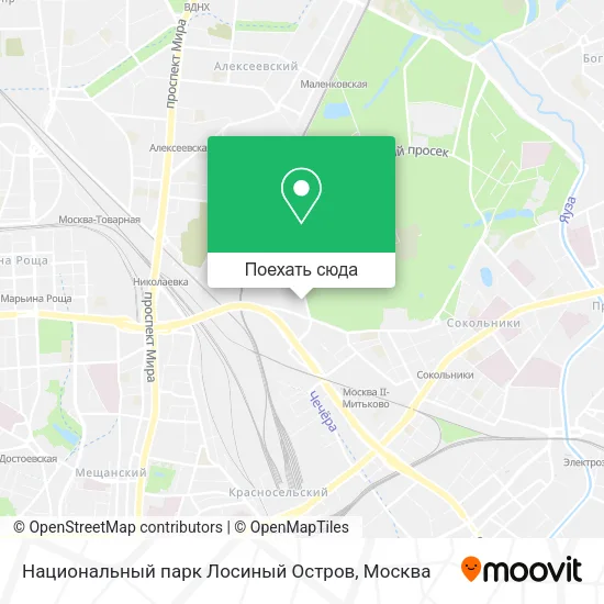 Карта Национальный парк Лосиный Остров