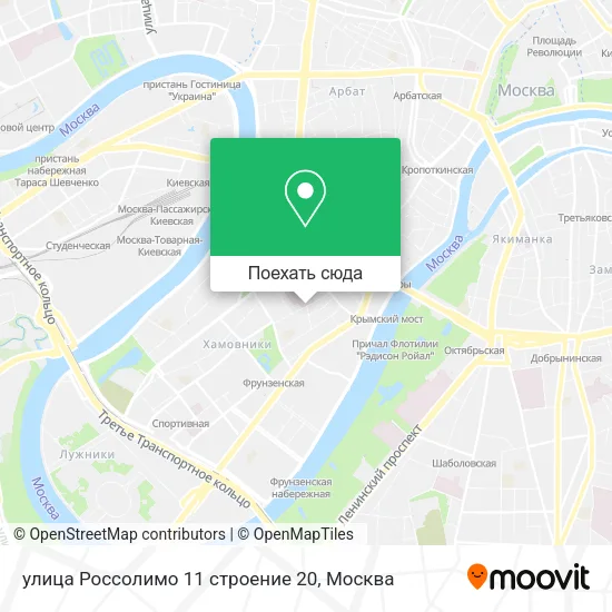 Карта улица Россолимо 11 строение 20