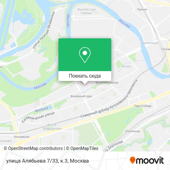Карта улица Алябьева 7/33, к.3