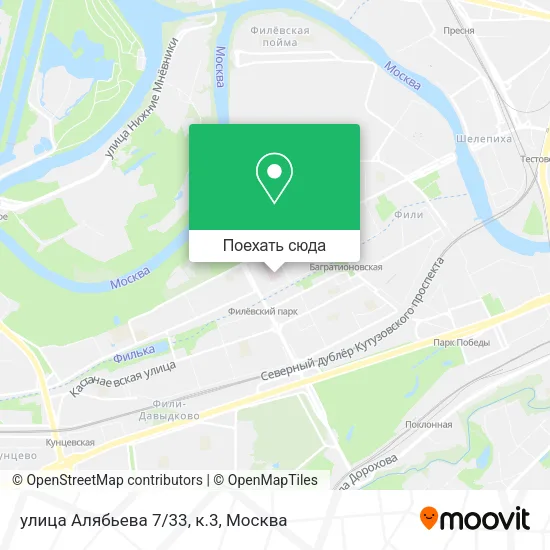 Карта улица Алябьева 7/33, к.3