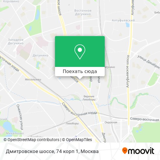 Карта Дмитровское шоссе, 74 корп 1