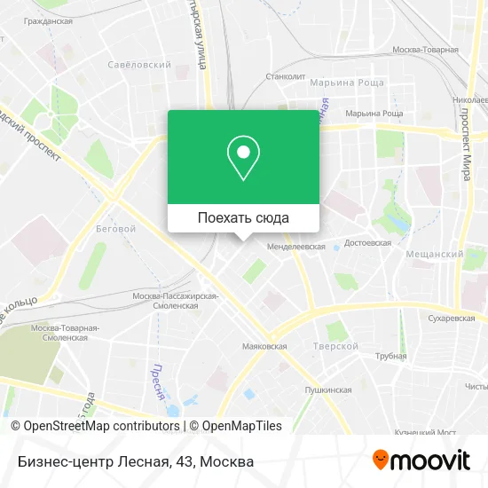 Карта Бизнес-центр Лесная, 43