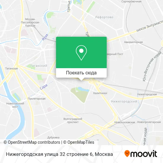 Карта Нижегородская улица 32 строение 6
