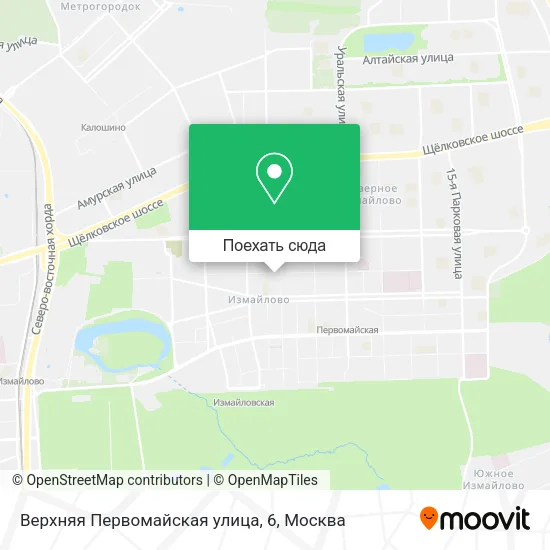 Карта Верхняя Первомайская улица, 6