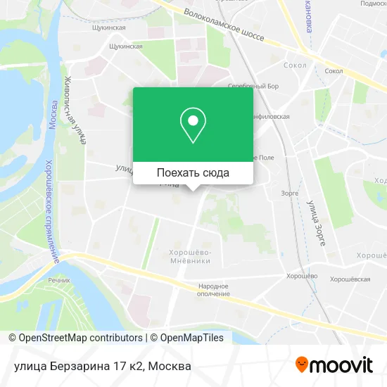 Карта улица Берзарина 17 к2