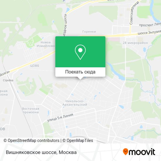 Карта Вишняковское шоссе