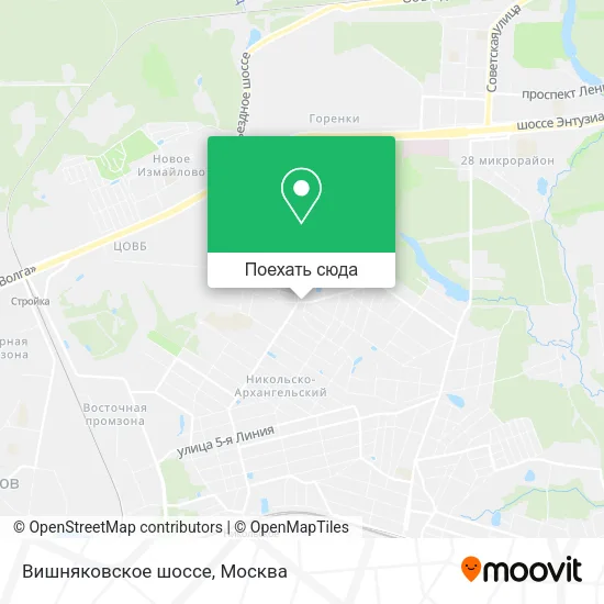 Карта Вишняковское шоссе