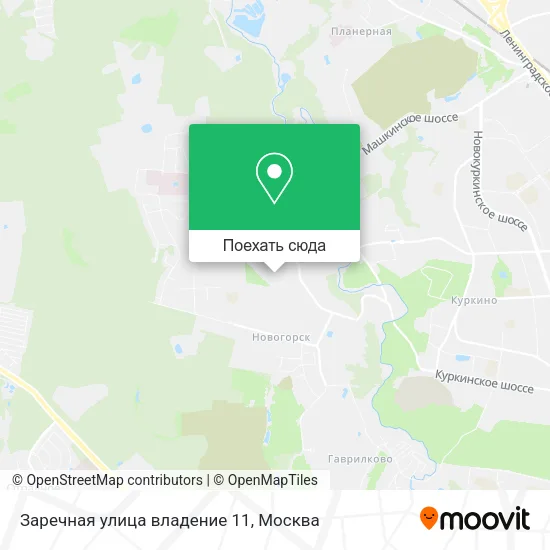 Карта Заречная улица владение 11