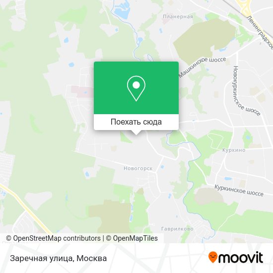 Карта Заречная улица