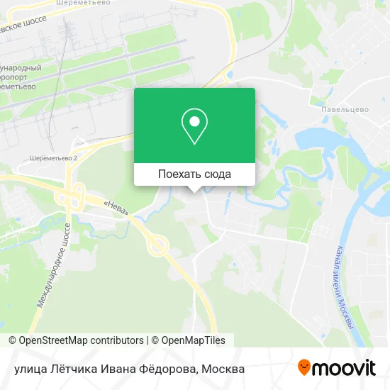 Карта улица Лётчика Ивана Фёдорова
