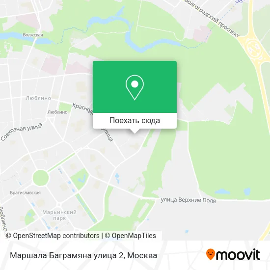 Карта Маршала Баграмяна улица 2