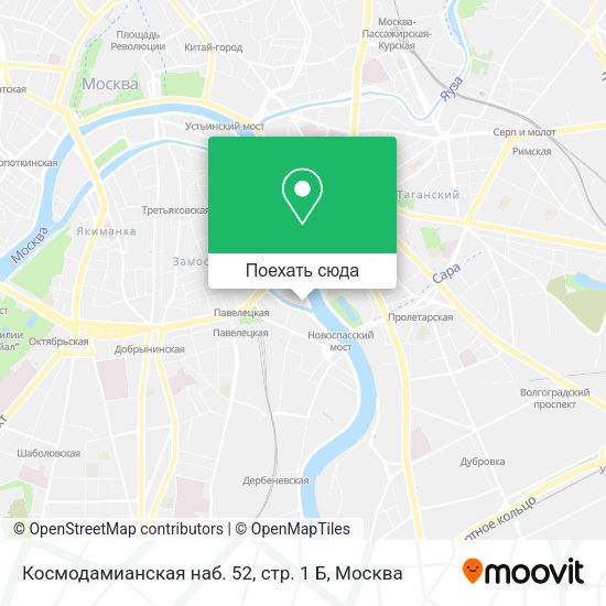 Карта Космодамианская наб. 52, стр. 1 Б
