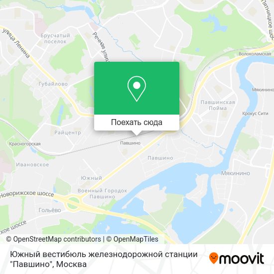Карта Южный вестибюль железнодорожной станции "Павшино"
