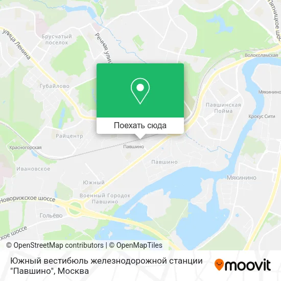 Карта Южный вестибюль железнодорожной станции "Павшино"