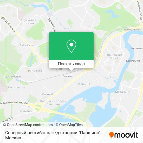 Карта Северный вестибюль ж / д станции "Павшино"