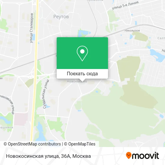Карта Новокосинская улица, 36А