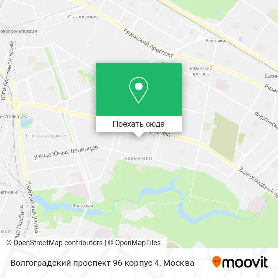 Карта Волгоградский проспект 96 корпус 4