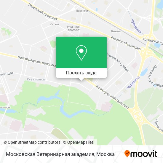 Карта Московская Ветеринарная академия