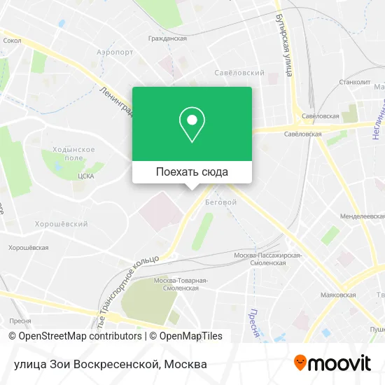 Карта улица Зои Воскресенской