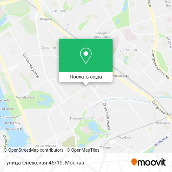 Карта улица Онежская 45/19