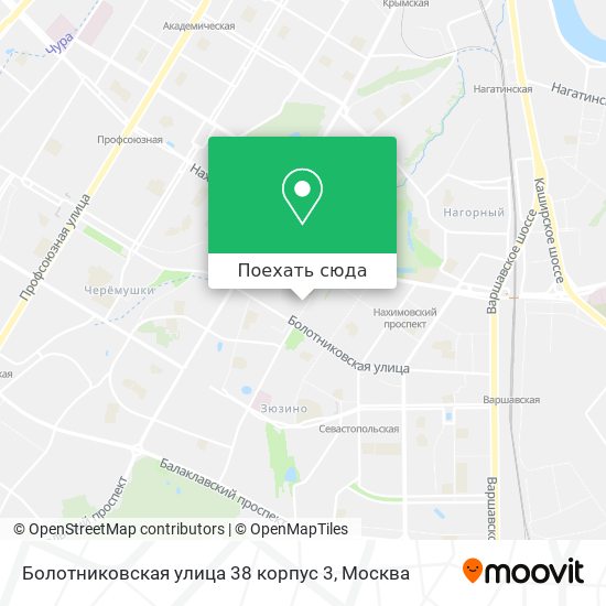 Карта Болотниковская улица 38 корпус 3