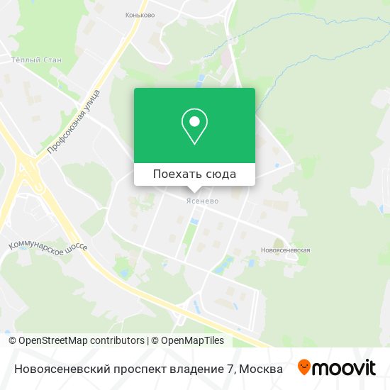 Карта Новоясеневский проспект владение 7
