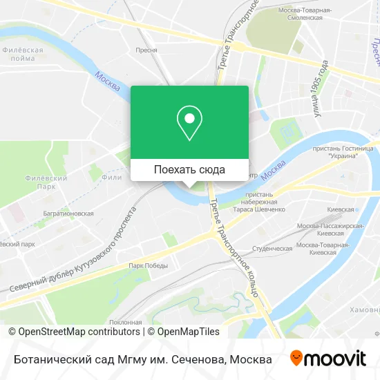 Карта Ботанический сад Мгму им. Сеченова