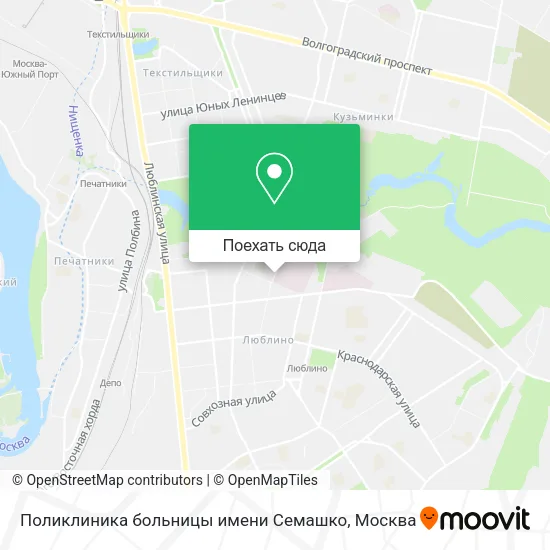 Карта Поликлиника больницы имени Семашко