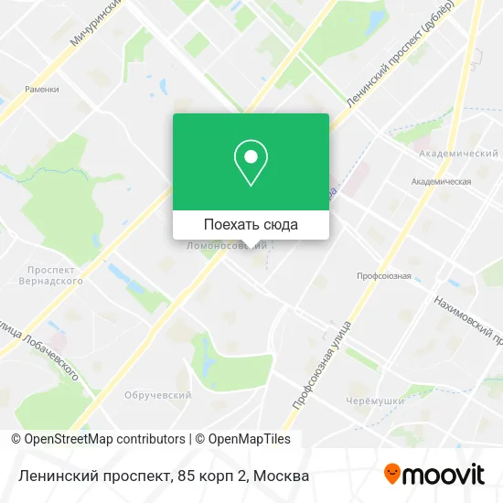 Карта Ленинский проспект, 85 корп 2