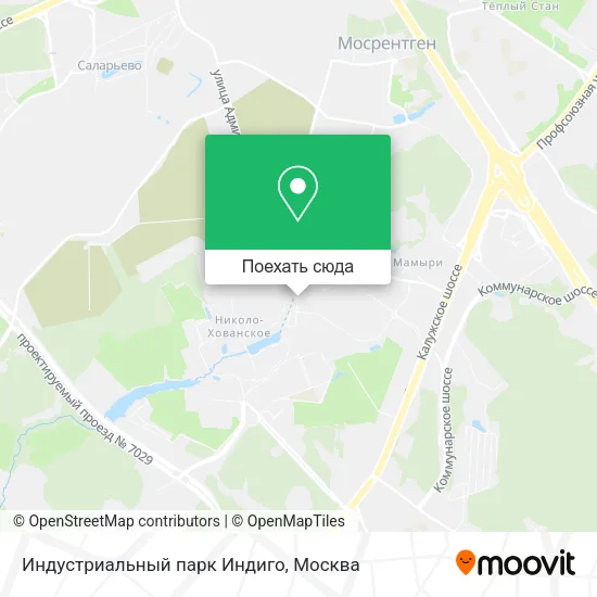 Карта Индустриальный парк Индиго