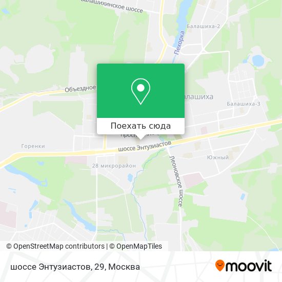 Карта шоссе Энтузиастов, 29