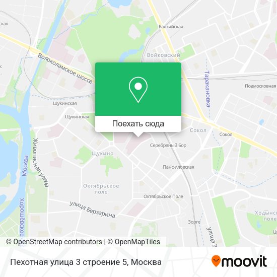 Карта Пехотная улица 3 строение 5