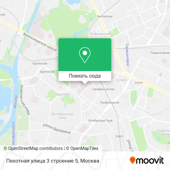 Карта Пехотная улица 3 строение 5